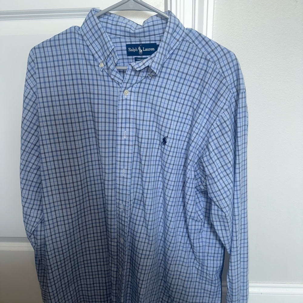 Ralph Lauren Blue Checkered Men's Shirt